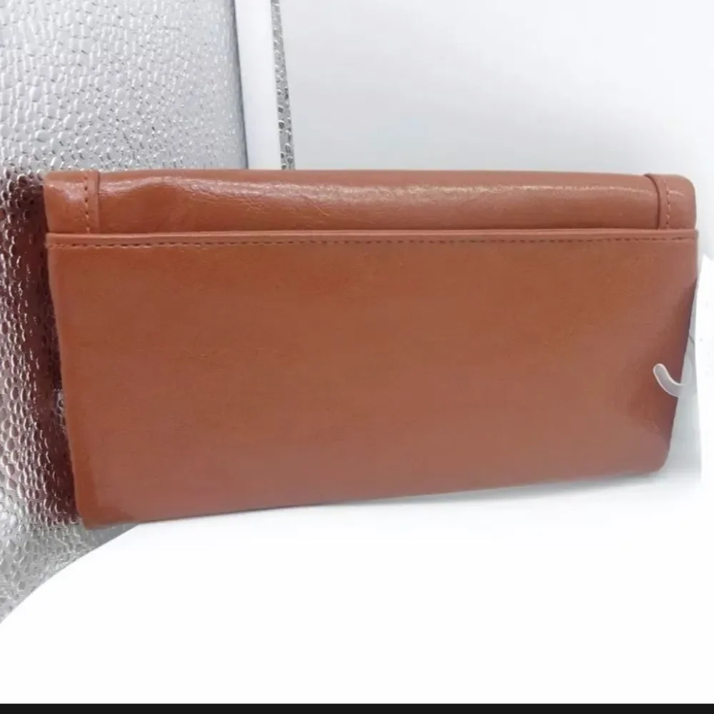 NWT Time and Tru Camel, Tan, Brown Farrah Silvadur Flap Front Tri Fold Wallet